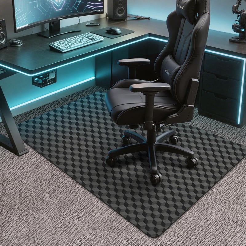 AiBOB Office Chair Mat for Carpet, 48"x36"Gaming Computer Desk Mat for Low Pile Carpet, Heavy Duty Floor Protector Mat for Rolling Chairs, Easy Glide Chair Mat for Home Office - Image 1