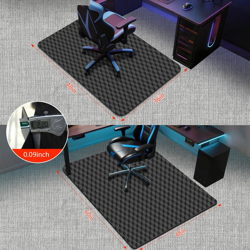 AiBOB Office Chair Mat for Carpet, 48"x36"Gaming Computer Desk Mat for Low Pile Carpet, Heavy Duty Floor Protector Mat for Rolling Chairs, Easy Glide Chair Mat for Home Office - Image 2