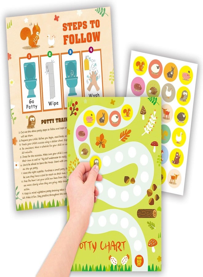 Adullpony Potty Training Chart Potty Training Sticker Chart - 5 Fun Styles Potty Sticker Chart with Rewards for Toddlers Girls, Motivational Potty Training Rewards for Kids - Image 5