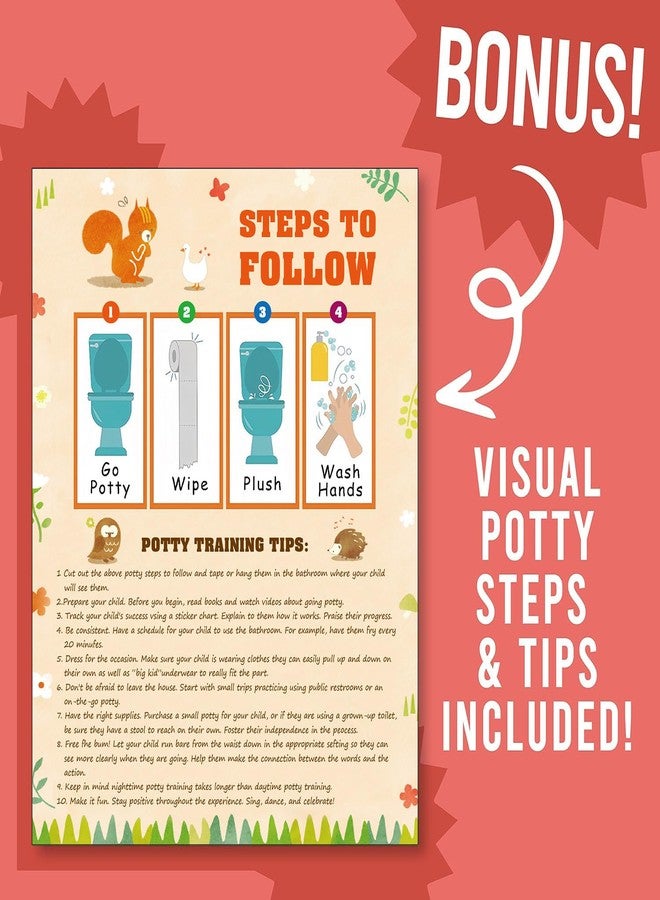 Adullpony Potty Training Chart Potty Training Sticker Chart - 5 Fun Styles Potty Sticker Chart with Rewards for Toddlers Girls, Motivational Potty Training Rewards for Kids - Image 4