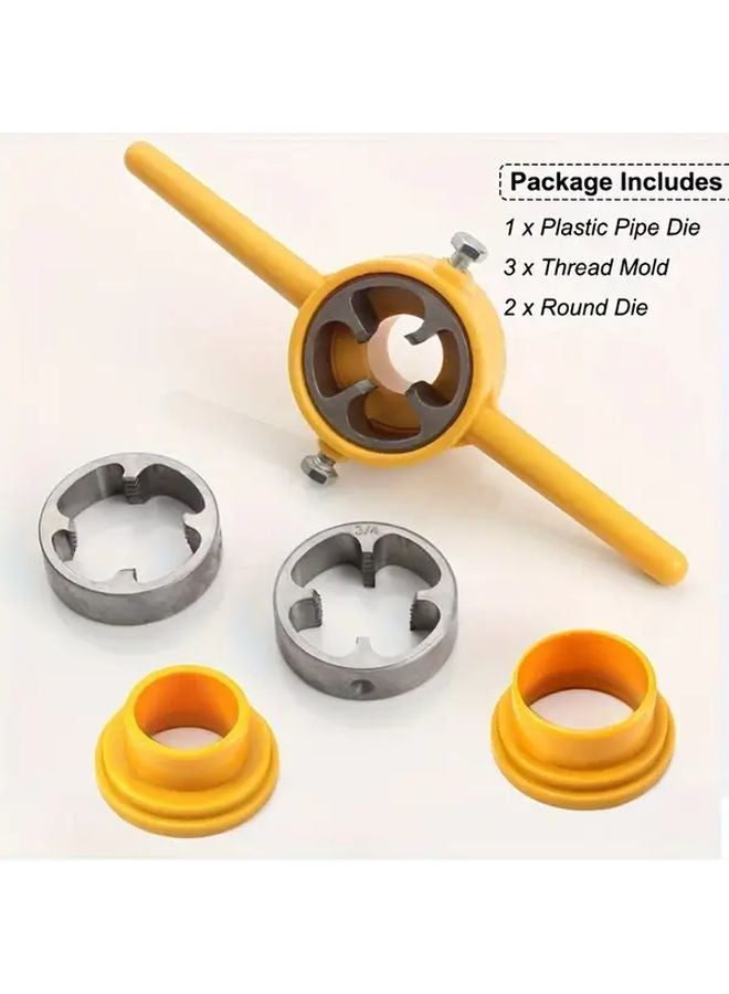 6 Pcs PVC Thread Making Tool Kit with 3 Dies for 1 2 3 4 and 1 Inch Water Supply Lines - Image 3