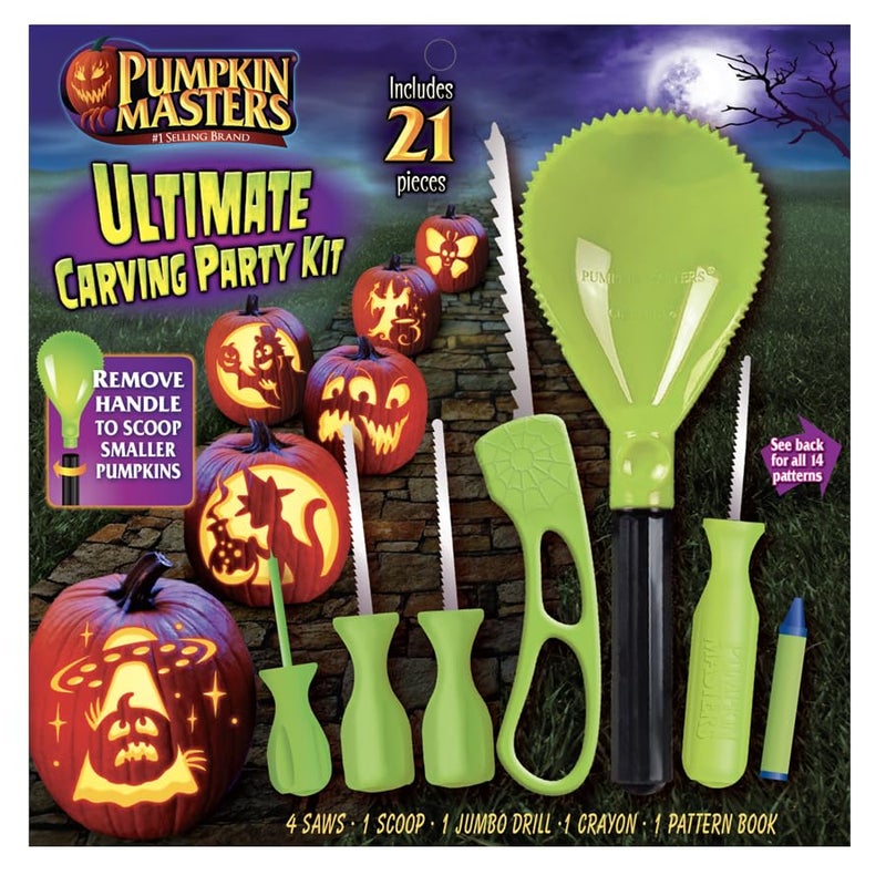 Pumpkin Masters Premium Carving All-in-One Party Kit – Large Handled Tools and Patterns for Ultimate Halloween Pumpkin Carving Experience - Image 2