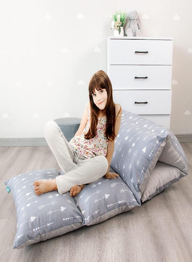 Biloban Biloban Floor Lounger Seats Cover and Pillow Cover, 88" x 26" Floor Cushion Cover, Non-Slip and Super Soft for Toddler Nap Mat, The Great Floor Lounger for Kids, Perfect for Slumber Party, Arrow - Image 3