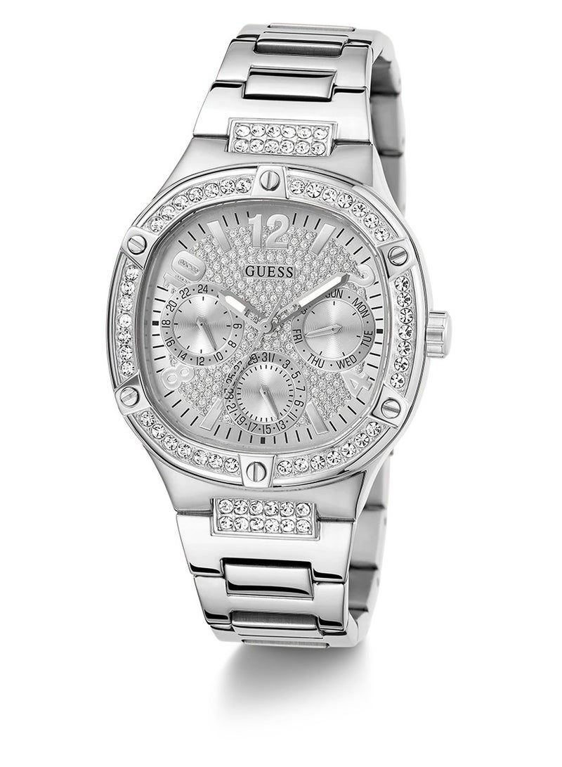 GUESS ساعة جيس النسائية متعددة الوظائف باللون الفضي GW0558L1 - Image 3