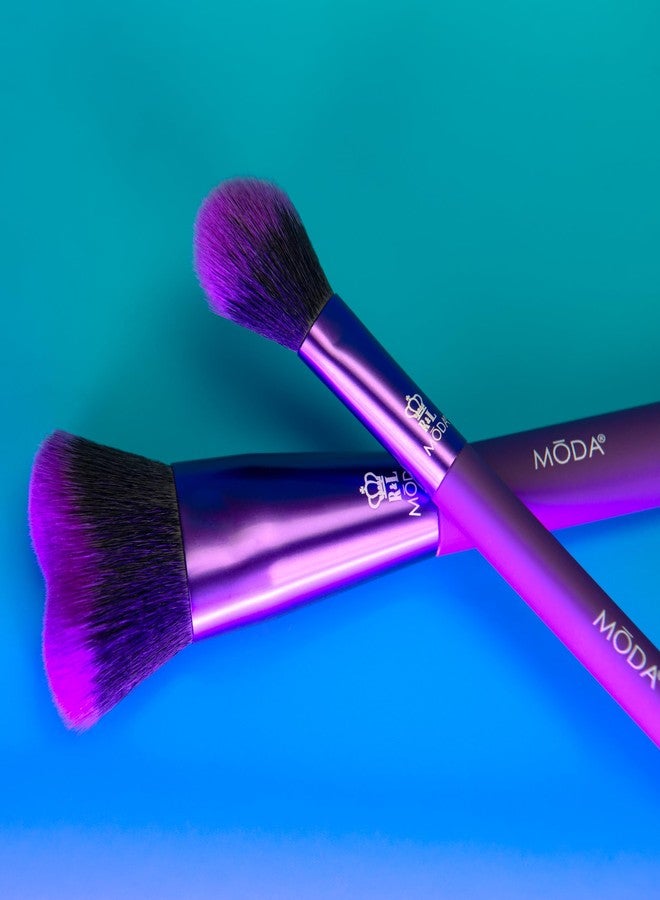 MODA Perfect Pairs Insta-Glow Kit - Travel Size Highlight & Contour Brush Duo - Vegan & Cruelty-Free Makeup Brush Set - Image 2
