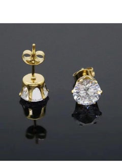 ماركة غير محددة أقراط مثبتة بالزركونيا قطر ٨ ملم للنساء.  - Image 4