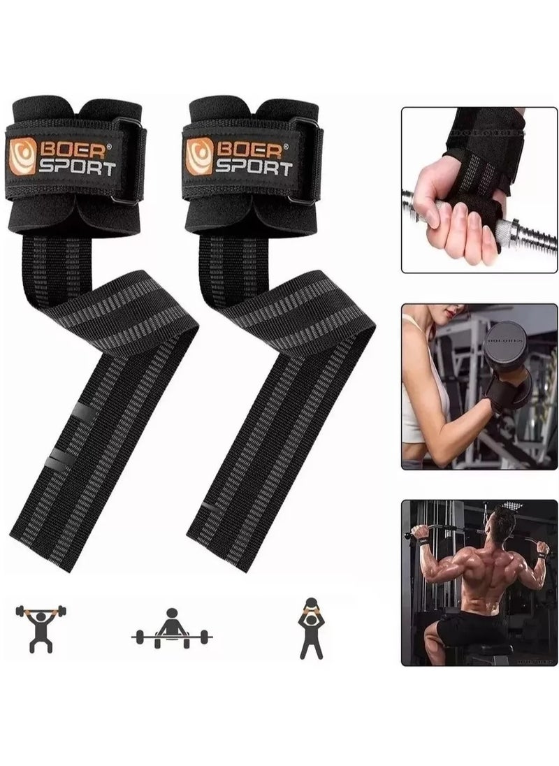 BOER Pair Straps Wristband Gym Crossfit Weights Support Strap  - Image 1