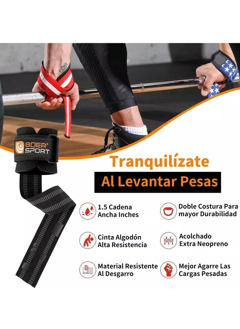 Pair Straps Wristband Gym Crossfit Weights Support Strap