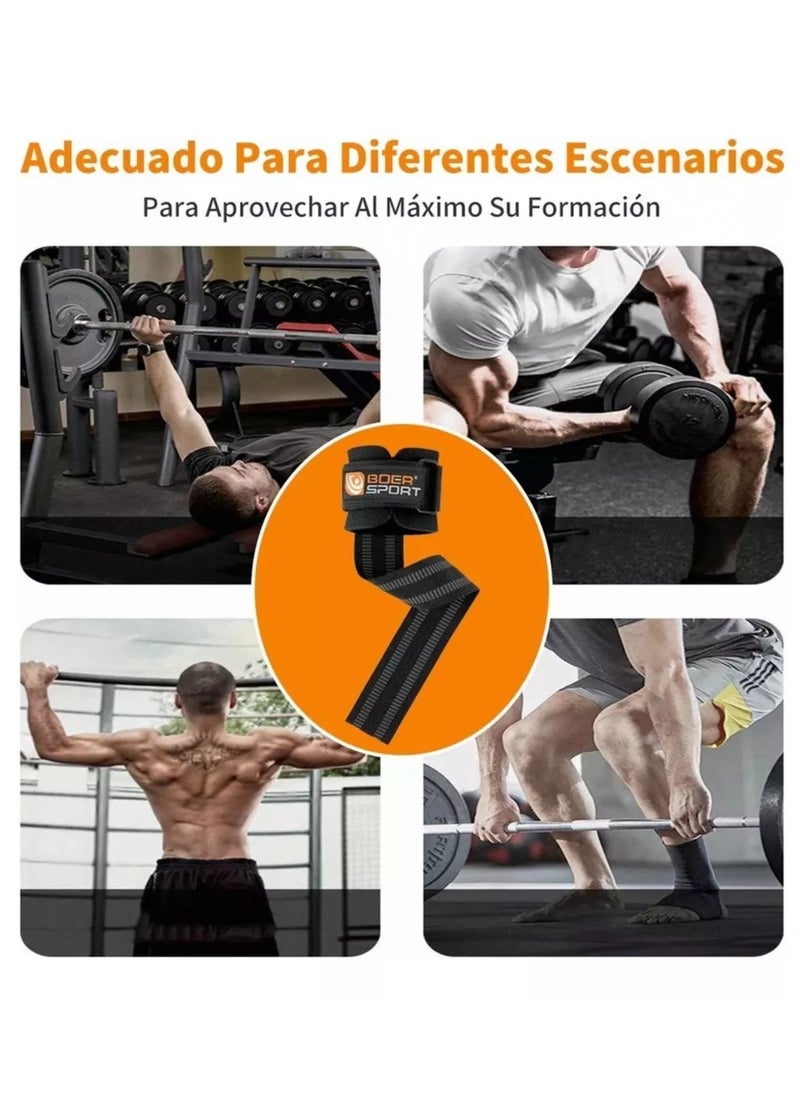 Pair Straps Wristband Gym Crossfit Weights Support Strap