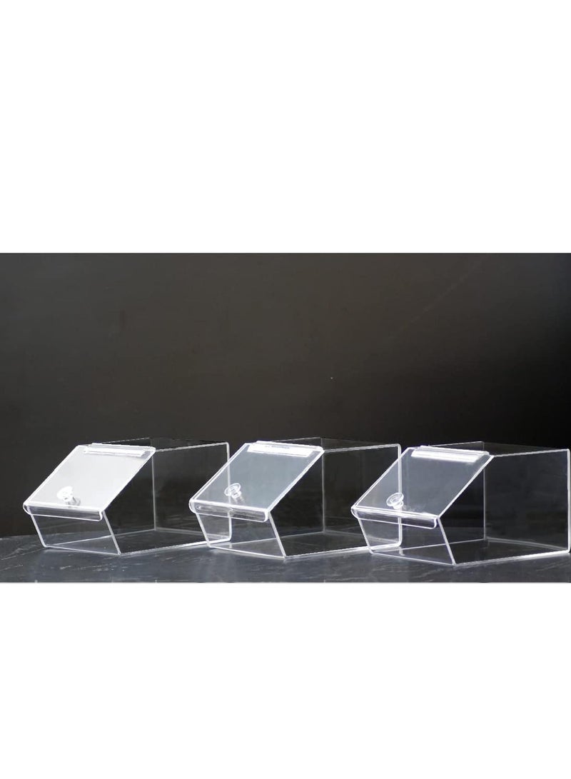 Reko Candy box 3 pack Storage Box with Lids Transparent Clear Square Containers - Image 1