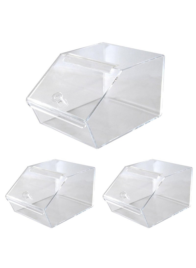 Reko Candy box 3 pack Storage Box with Lids Transparent Clear Square Containers - Image 2