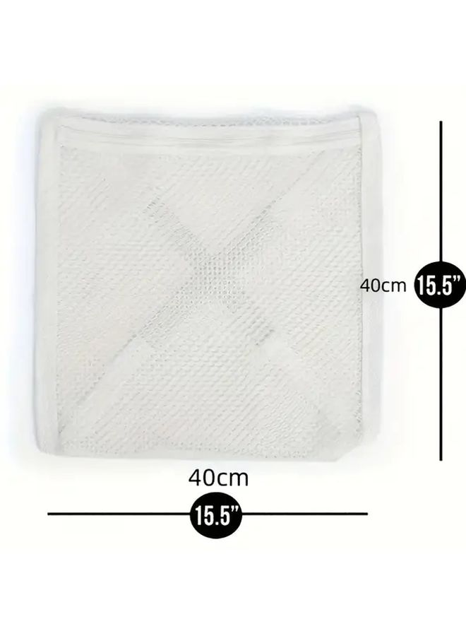 2pcs Durable Polyester Shoe Washing Machine Bags with Elastic Band and Zipper Closure Rectangular Laundry Bags for Sneakers Sports Shoes Delicates Machine Washable Tear Resistant Home Storage Organizer Laundry Bags - Image 4