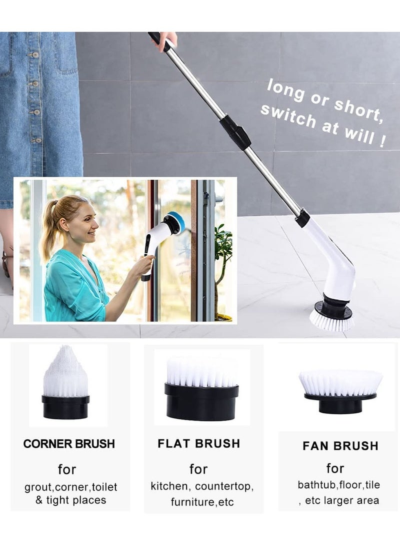 Electric Spin Scrubber Rechargeable Cleaning Brush with 7 Replaceable Brush Heads, Cordless and Portable Power Scrubber, Electric Bathroom Scrubber for Cleaning Tile, Sink, Window, Floor, Tub, Car - Image 5