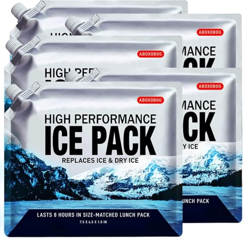 ABOXOBOG Reusable Ice Packs for Coolers Long Lasting Gel Freezer Packs for Cooler Bag Lunch BoxKeeps Food Cold Fresh Small Set of 5P - Image 1