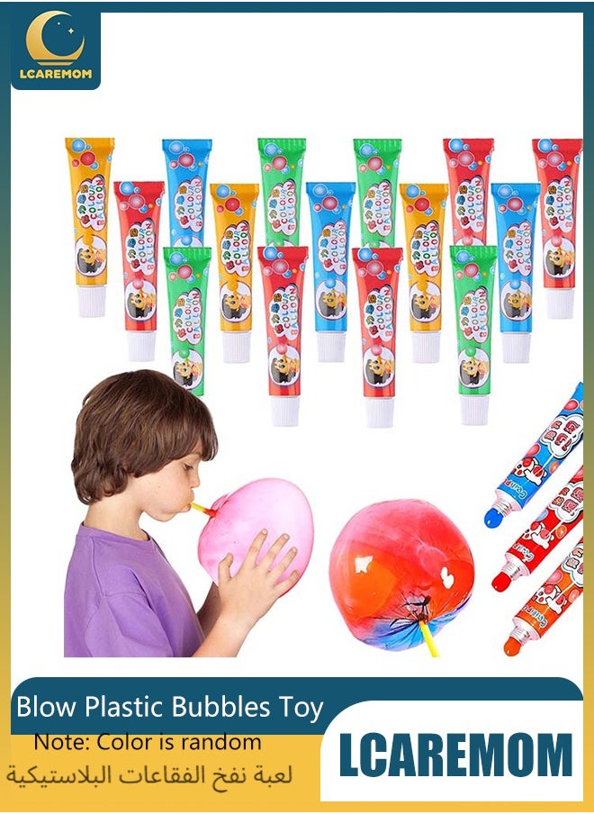 LCAREMOM 20PCS Blow Plastic Bubbles Toy Set, Large Bubble Balloons Bubble Blowing Products Collection Kid-Friendly Bubble Blowing Toys for Kids Outside Party Birthday Gift Toddler Outdoor Toys (Random Number of Each Color)  - Image 1