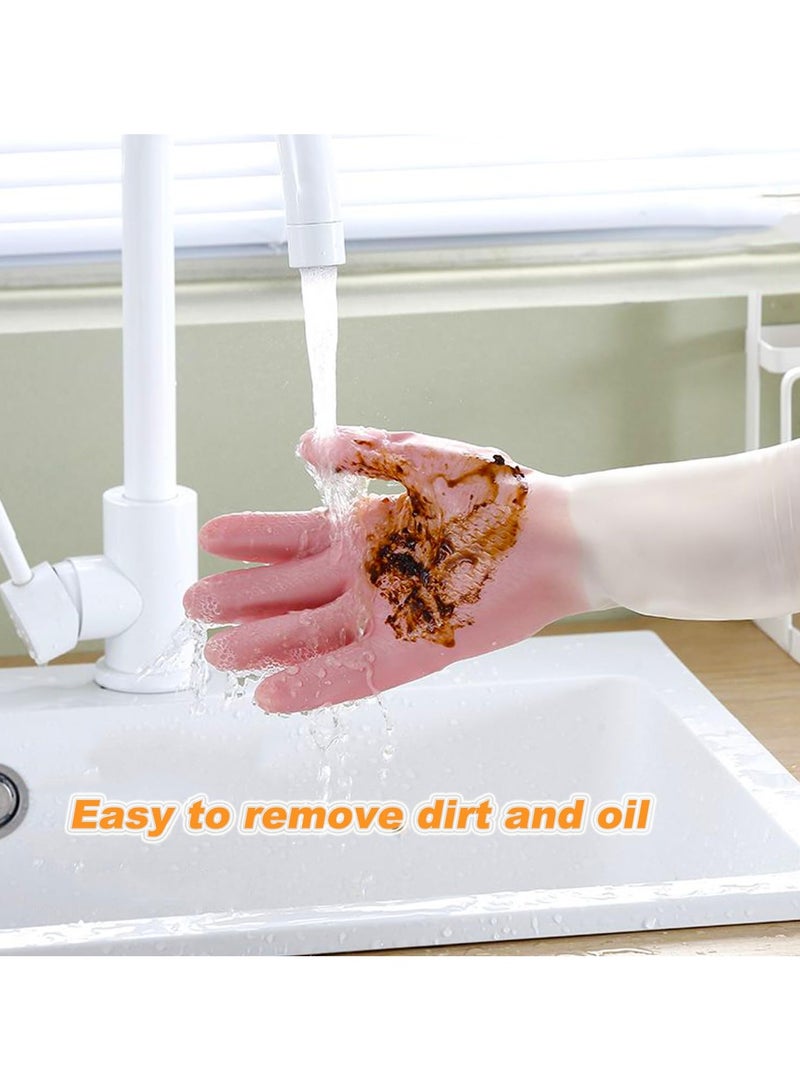Multifunctional Kitchen Dishes Cleaning Waterproof Long Sleeved Skin Care Gloves Dishwashing Gloves Rubber Cleaning Gloves for Household Non Slip Household Cleaning Gloves - Image 4