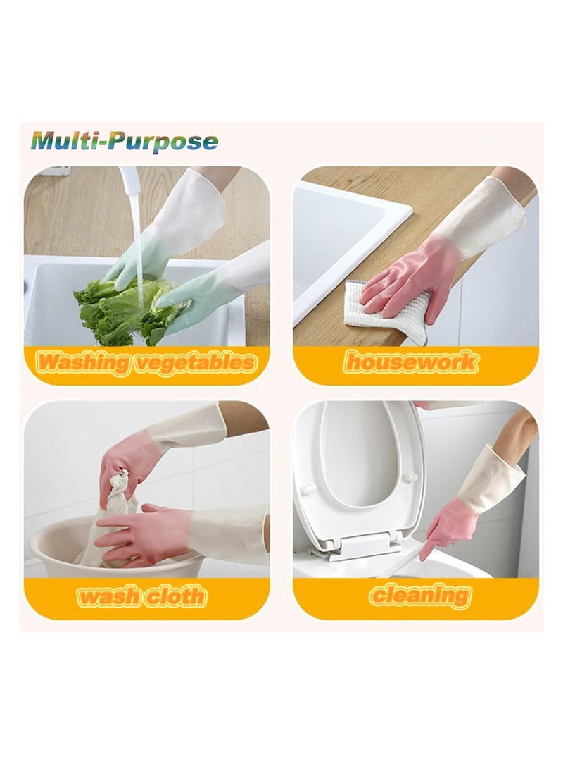 Multifunctional Kitchen Dishes Cleaning Waterproof Long Sleeved Skin Care Gloves Dishwashing Gloves Rubber Cleaning Gloves for Household Non Slip Household Cleaning Gloves - Image 5