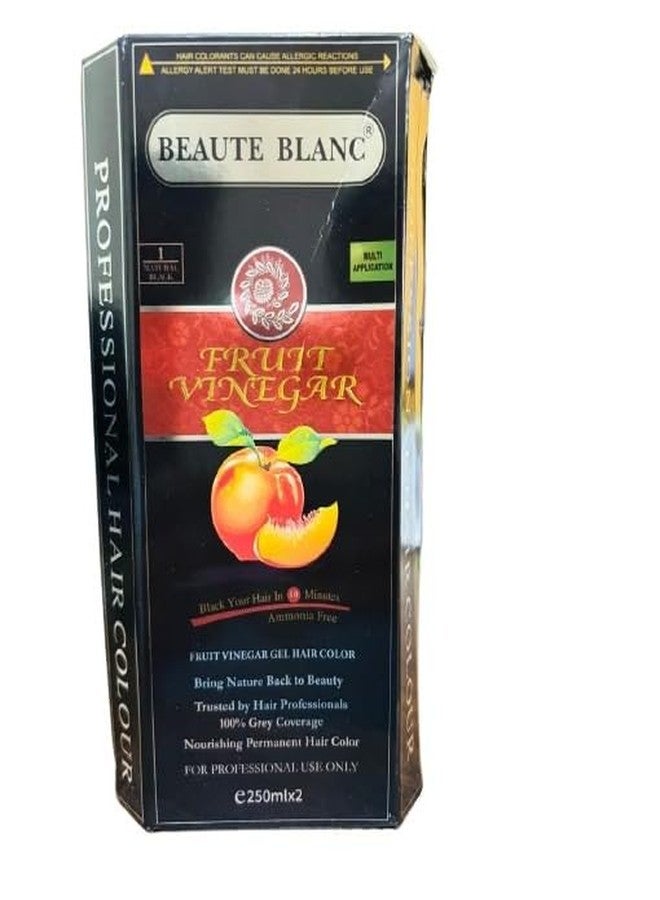 BEAUTE BLANC Fruit Vinegar Gel Hair Color For Men & Women, Organic & Natural Hair Color Dye for Black Hair (Black, 500ml) 250x2 - Image 2