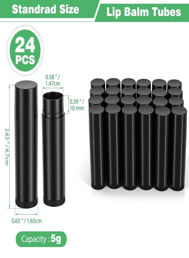 ONEYIM [24 Pcs] Black Empty Lip Balm Containers - Twist up Plastic Lip Gloss Balm Tubes for DIY Homemade Lipsticks, Chapsticks and Homemade Solid Perfume - Image 2