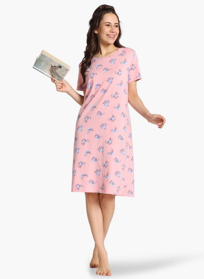 Zivame All-Over Cat Print Night Dress - Image 4