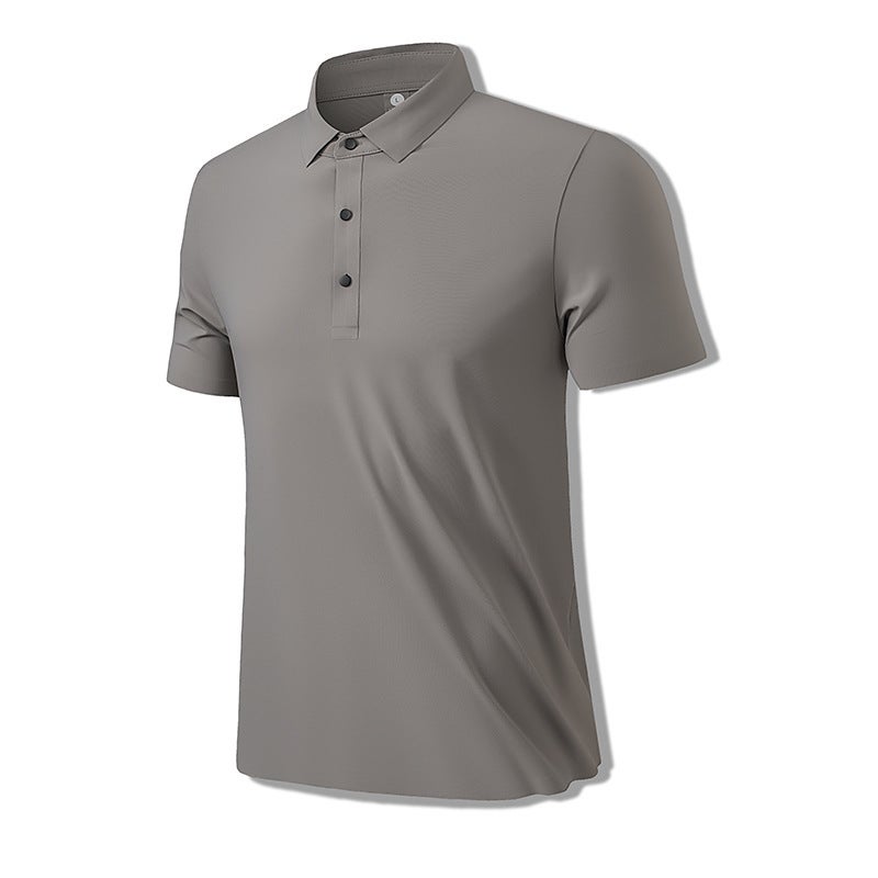 Men'S Polo Shirt Business Ice Silk T-Shirt Men'S Lapel Sports Casual Loose Breathable Half-Sleeved Top Trendyy Short-Sleeved - Image 1