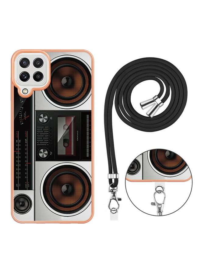 S-TOP Case For Samsung Galaxy A22 4G EU Version Electroplating Dual-side IMD Phone Case with Lanyard - Image 3