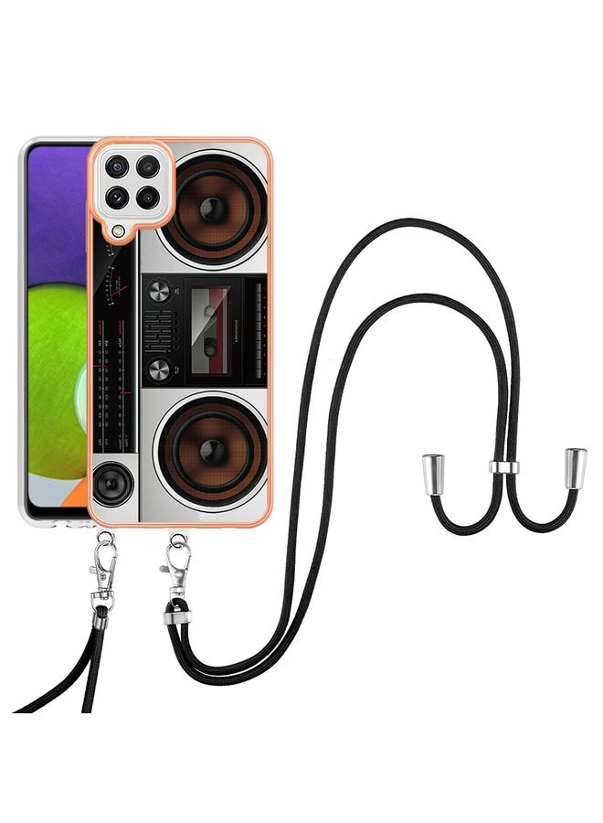 S-TOP Case For Samsung Galaxy A22 4G EU Version Electroplating Dual-side IMD Phone Case with Lanyard - Image 2
