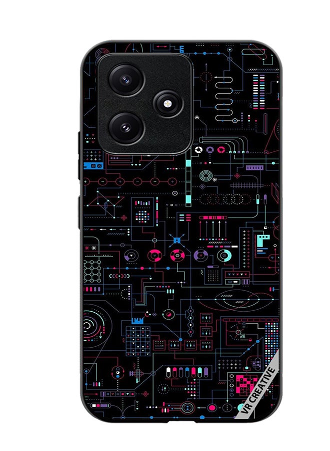 VR CREATIVE Protective Case Cover For Xiaomi Poco M6 Pro 5G Circuit Design Multicolour - Image 1
