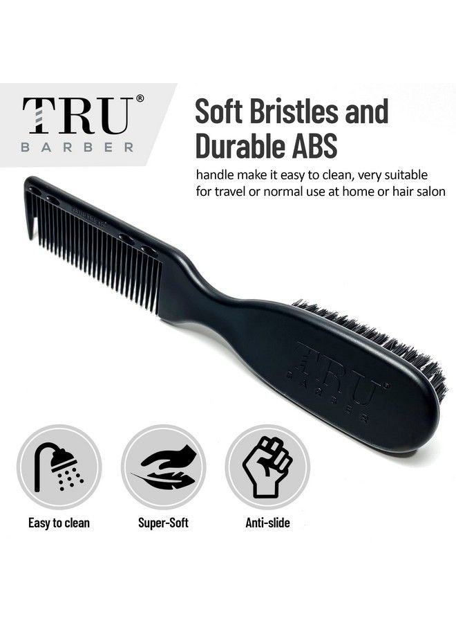 TRU BARBER Pro Fading Brush 2Pcs Bundle Barber Fade Brush Cleaning Brush For Clippersbeard Brush - Image 5