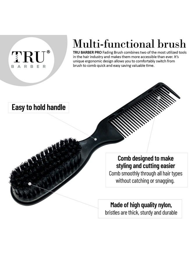 TRU BARBER Pro Fading Brush 2Pcs Bundle Barber Fade Brush Cleaning Brush For Clippersbeard Brush - Image 4