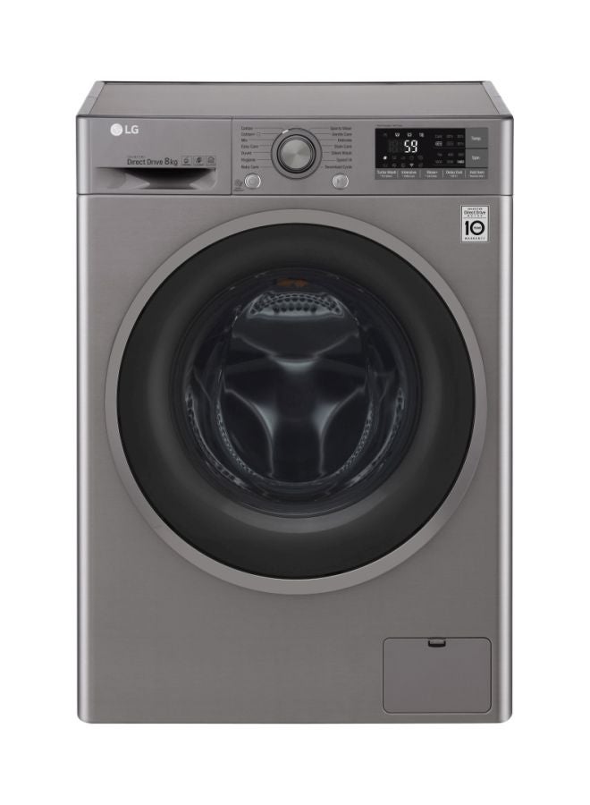 LG Direct Drive Front Load Washing Machine 8Kg F4J6TNP8S Silver - Image 1