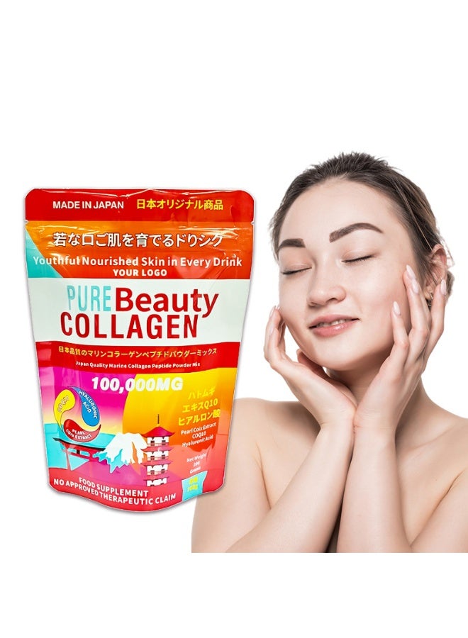 بيور بيوتي 100,000 ملغ من مسحوق كولاجين البحر النقي للجمال من اليابان بجودة عالية - Image 2