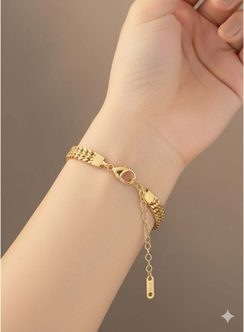 MANIKAN women's Stainless Steel Bracelet Classic Wide For Women's Gold Elegant - Image 3