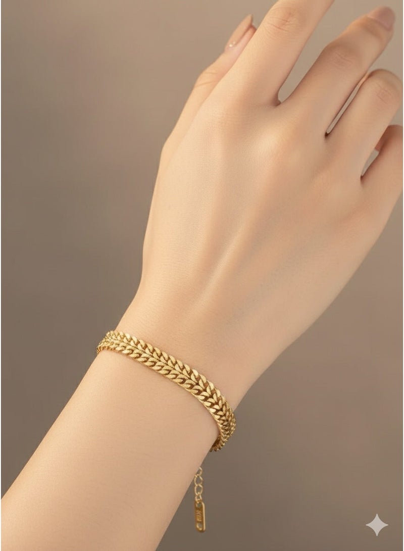 MANIKAN women's Stainless Steel Bracelet Classic Wide For Women's Gold Elegant - Image 1