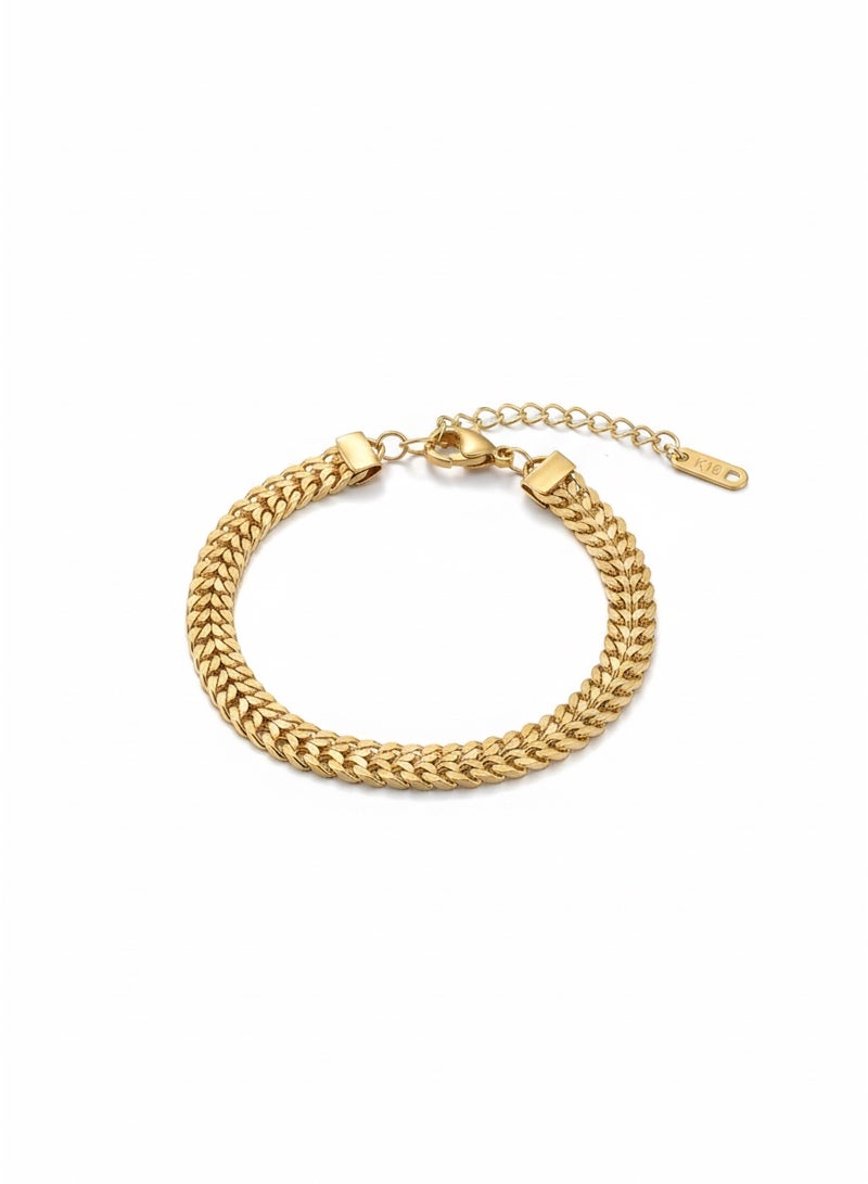 MANIKAN women's Stainless Steel Bracelet Classic Wide For Women's Gold Elegant - Image 4