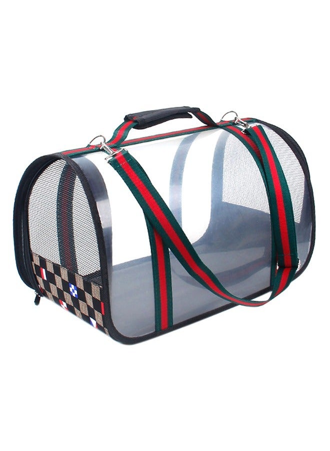 Generic Transparent Cat Carrier Pet Handbag Travel See-Through Design Breathable Shoulder Bag For Cats And Puppies (Small, Green/Red)  - Image 3