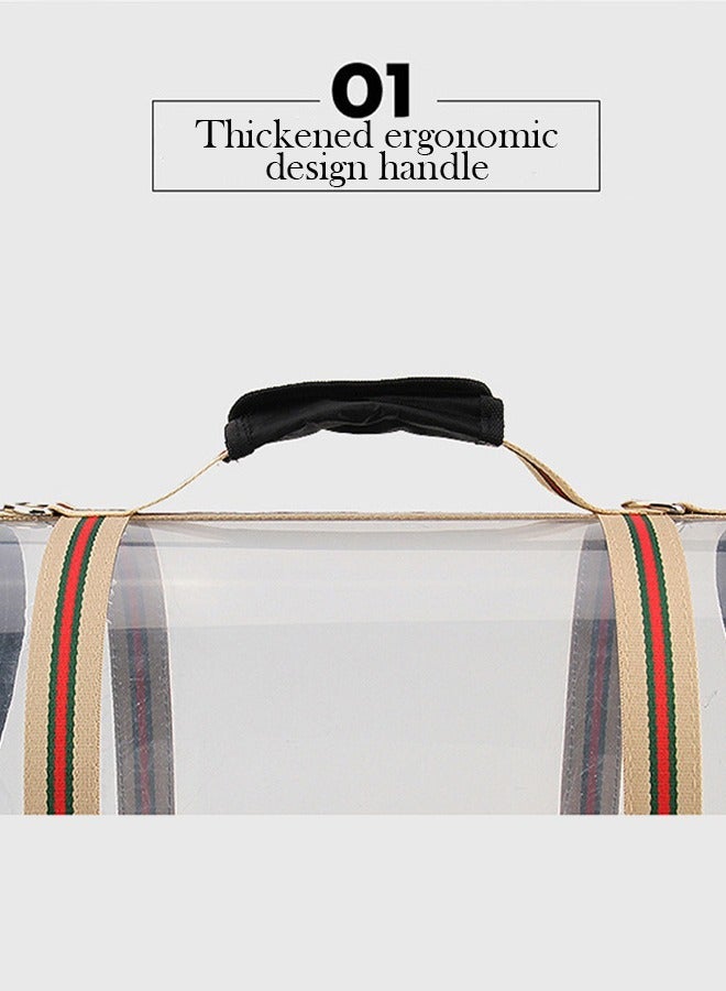 Generic Transparent Cat Carrier Pet Handbag Travel See-Through Design Breathable Shoulder Bag For Cats And Puppies (Small, Green/Red)  - Image 5