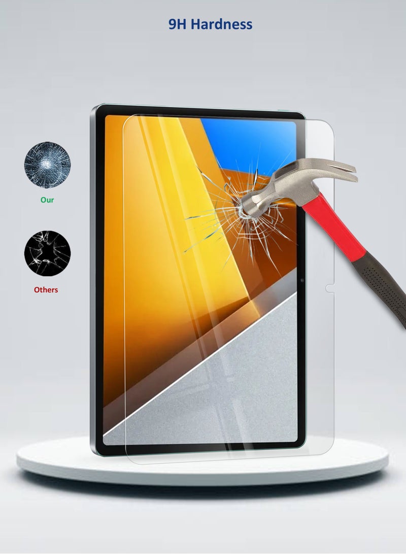Wtech Premium Series Curved Edges Full Cover Tempered Glass Screen Protector For Xiaomi Poco Pad / Poco Pad 5G / Redmi Pad Pro / Redmi Pad Pro 5G 2024 12.1 inch Clear - Image 5