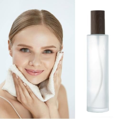 VANTOBEST 2PCS 120ml/4oz Empty Frosted Glass Lotion Pump Bottles with Wood Cap Refillable Makeup Cosmetic Container Storage Dispenser Jar for Essential Oils Lotions Cream DIY Skin Care - Image 3