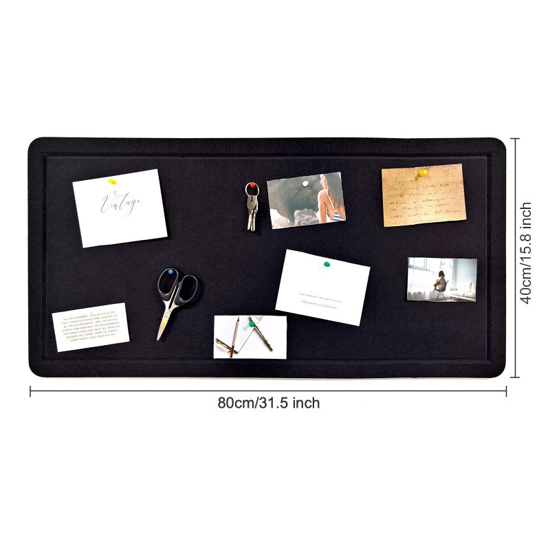 Gihunk 32"x16"Large Black Cork Board with 50 Push Pins, Black Cork Bulletin Board Felt Pin Board for Paste Notes, Photos, Schedules, for School, Home & Office - Image 4