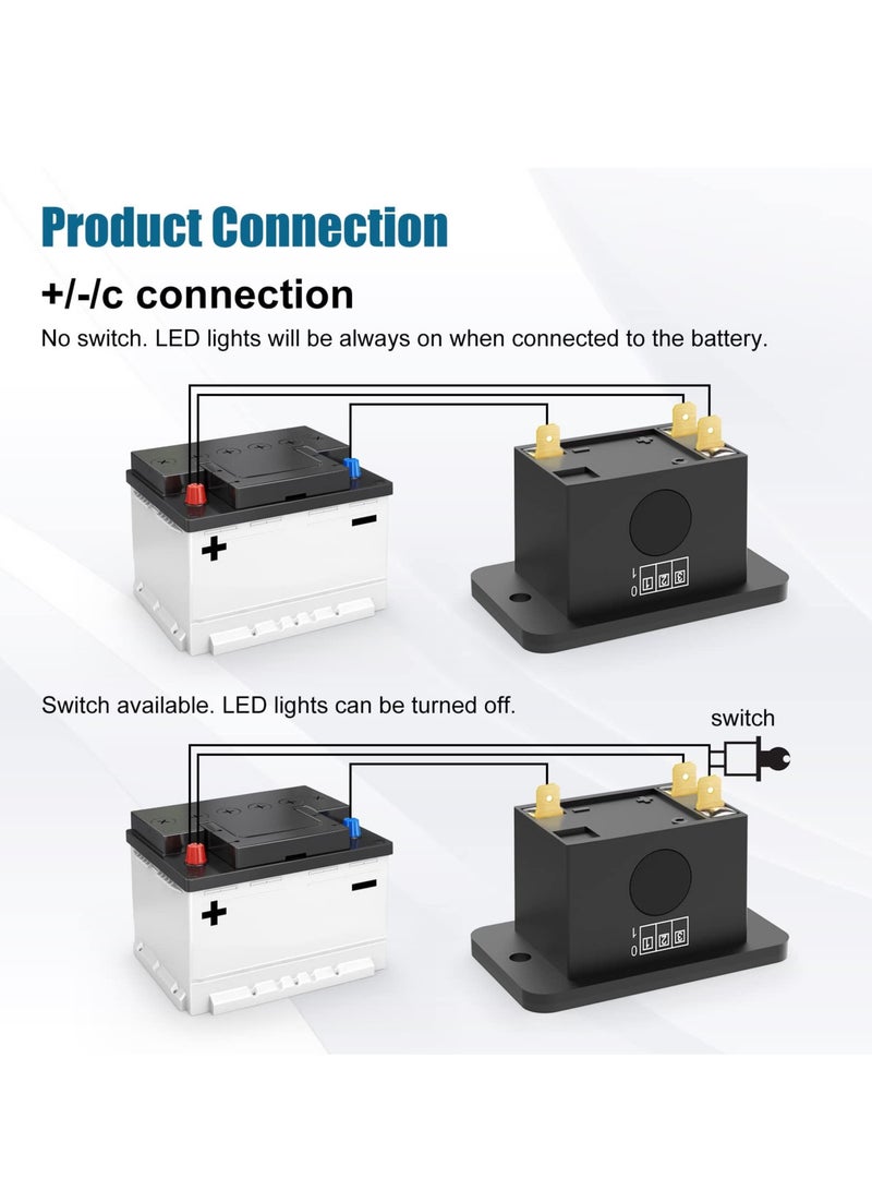 عداد مؤشر البطارية، شاشة عرض جهد البطارية LED، مؤشر سعة بطارية عربة الجولف، جهاز مراقبة البطارية المقاوم للماء، مقياس بطارية ليثيوم لبطاريات الحمض لمعظم السيارات - Image 4