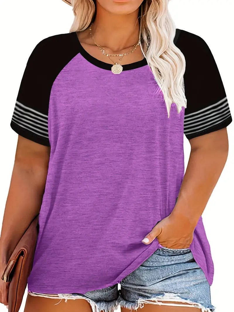 American Retro Raglan Short-Sleeved T-Shirt Women'S Summer Loose Top Fashion 3D Printed Large Size Bottoming Shirt - Image 1