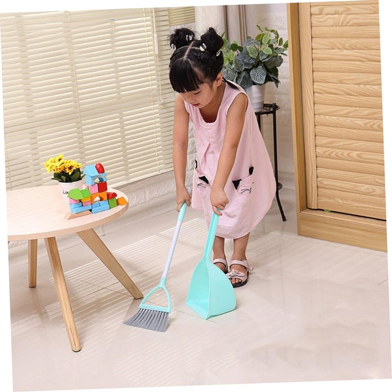 Mini Broom And Mop Cleaning Set For Kids Indoor Outdoor Play Blue - Image 4
