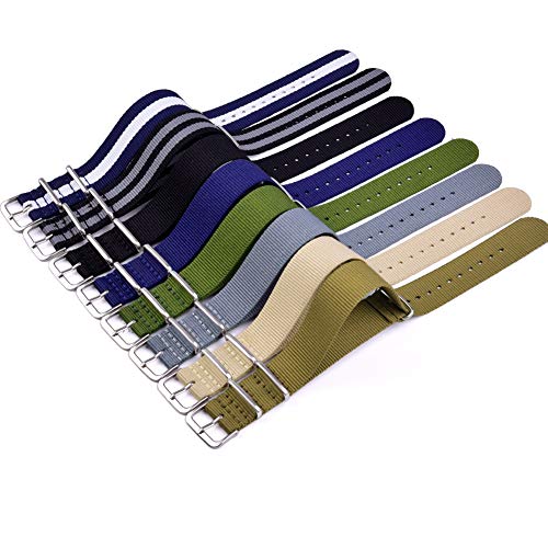 Ritche Christmas Gift 18mm Military Ballistic Nylon Straps Nylon Watch Bands Compatible with Citizen Watch for Men Women, White Elephant Gifts, Stocking Stuffers for Men - Image 2