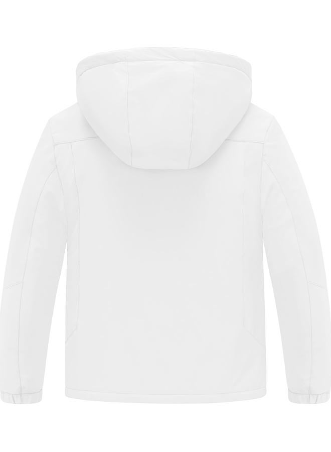 ZSHOW Girls' Ski Jacket Windproof Waterproof Winter Coat with Removable Hood(White,18-20) - Image 2