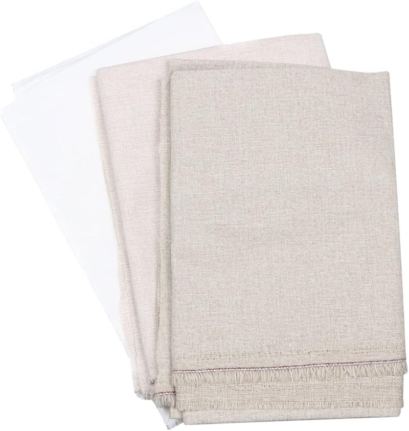 طقم قماش التطريز DIY 3 قطع قماش كتان ناعم للأم والصديقة - Image 1