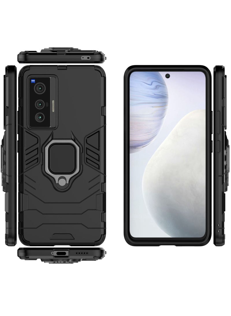 Black protective cover with ring bracket For Vivo - Image 2