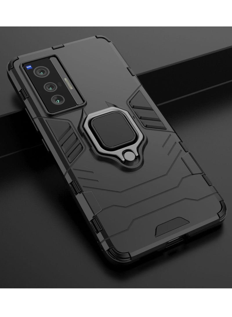 Black protective cover with ring bracket For Vivo - Image 1