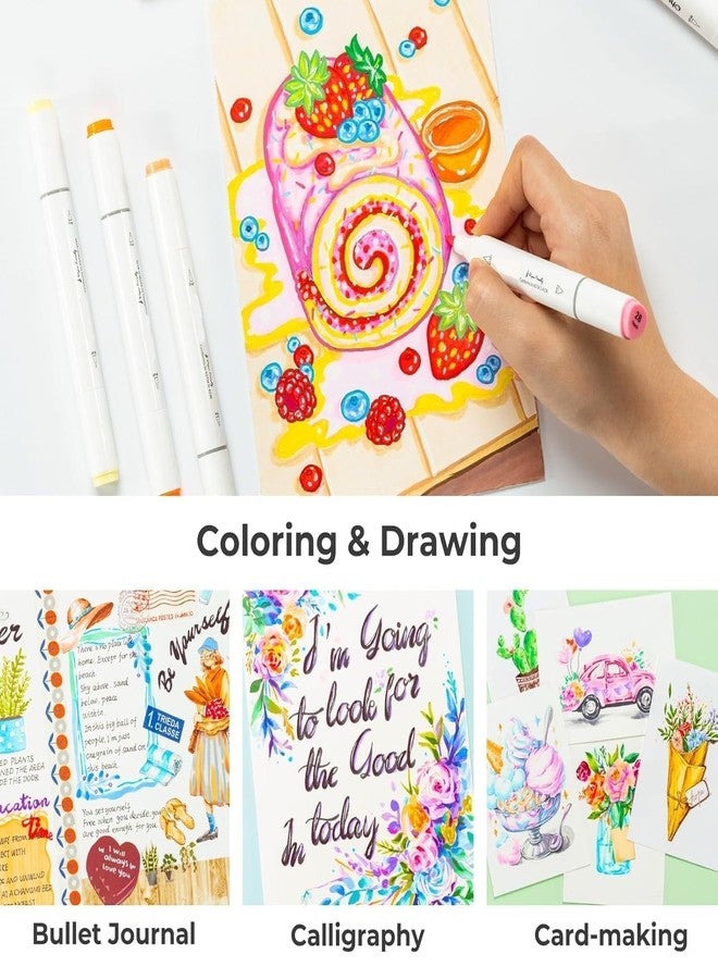ROKTRY 24 Colors Water Based Markers - Dual Tip Brush & Fine Tip Pens, Professional Art Markers for Adult Coloring, Hand Lettering & Sketching, Non-Bleed Water Soluble Ink with Portable Travel Case - Image 2