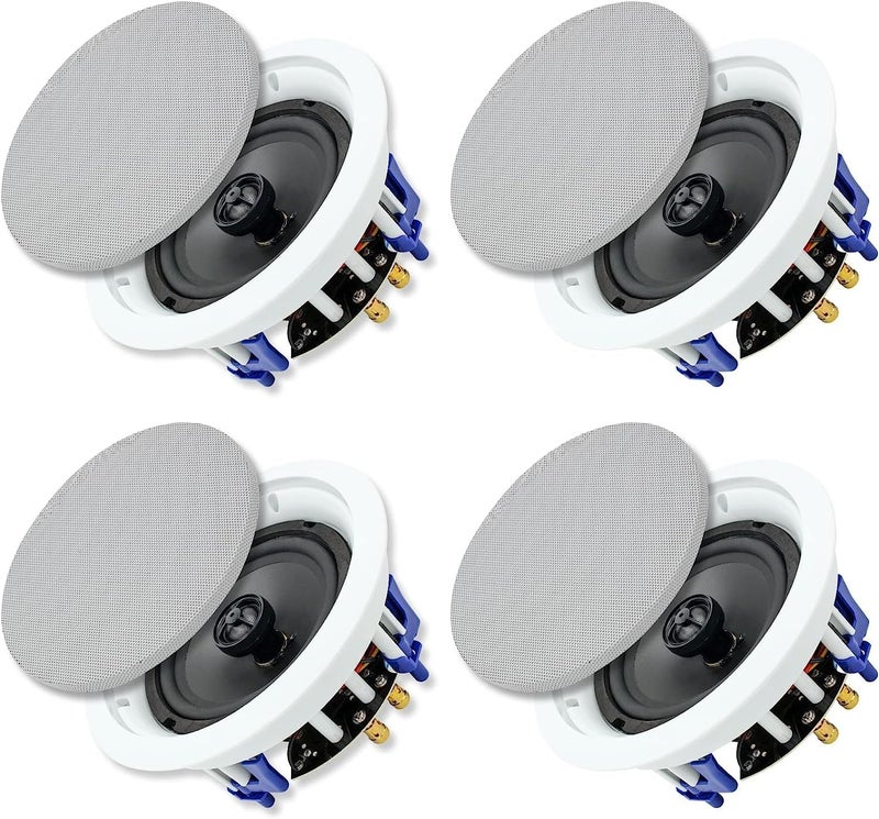 Herdio 6.5 inch 640 Watts Ceiling Speakers 2 Way Flush Mount Passive for Office,Kitchen,Living Room(4 Speakers) - Image 1